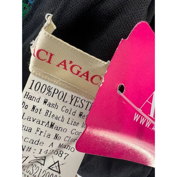 NWT AGACI S Sequin Mini Dress Green Blue Iridescent V-Neck Mermaid Bodycon - Picture 10 of 11